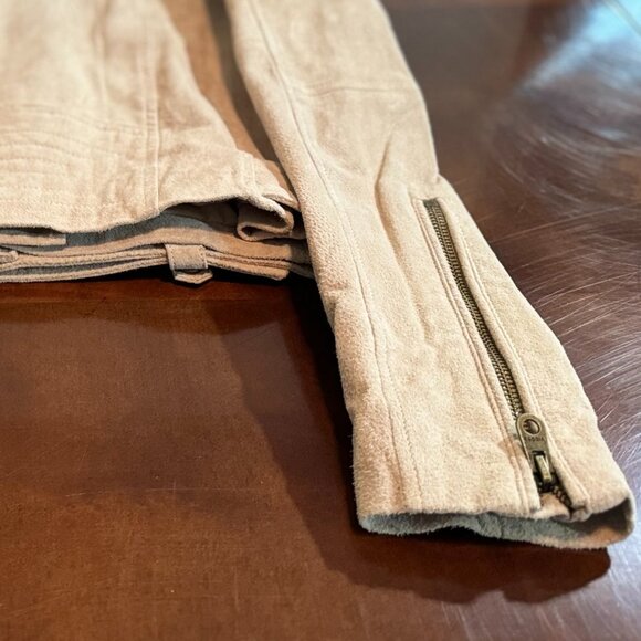 Luxurious VIGOSS - Beige Leather Jacket - Women's Small - NWOT's - Picture 8 of 11